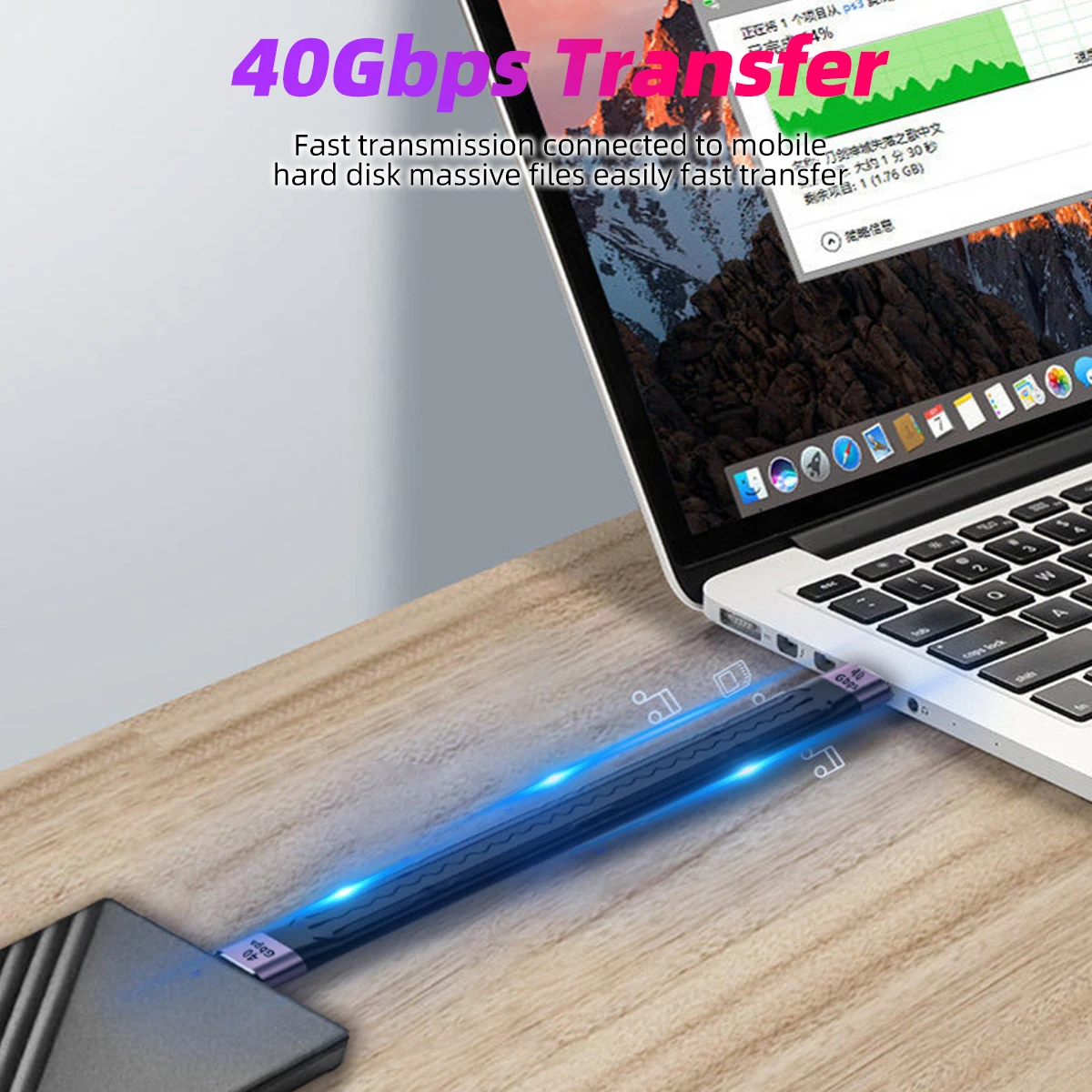 Кабель для передачи данных PD 100 Вт 5A USB 4 0 Gen3 кабель быстрой зарядки C на Type Thunderbolt 3 4K