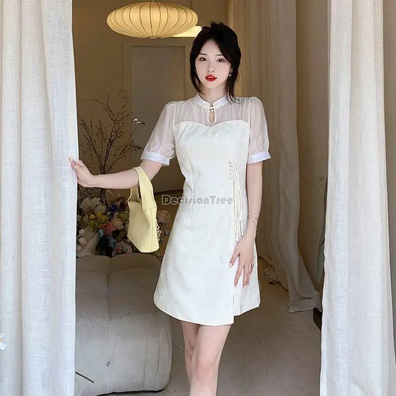 

Новинка 2023, традиционное китайское платье-Ципао dtyle, женское винтажное улучшенное платье-Ципао, шифоновое улучшенное сексуальное платье-Ципао hanfu