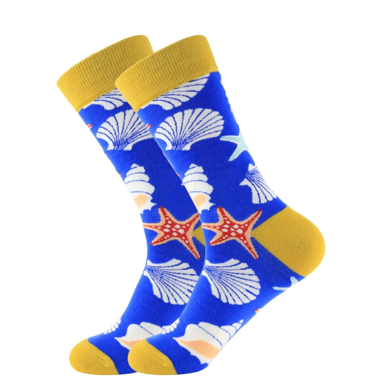 Cotton Fashion Casual Sports Women's Stockings Printing Sweat-absorbing Breathable Anti-friction Men's Socks Unisex Middle Tube
