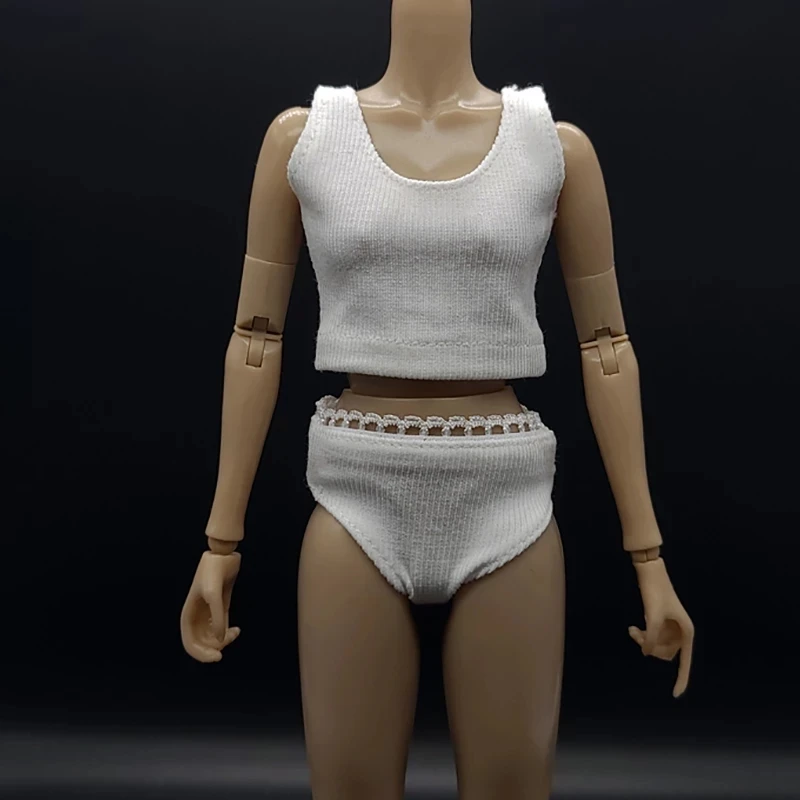 

1/6 Scale Female Sport Underwear White Vest Underpants Set Soldier Clothes Accessories Fit 12'' Action Figure Body