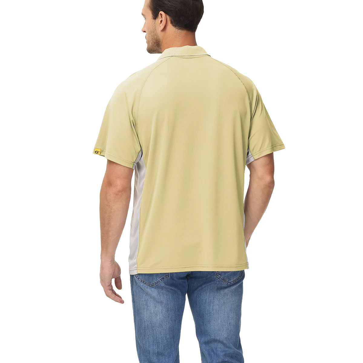 Men's Summer Breathable Casual Polo Shirt Short Sleeve Button Business Color Block Athletic Quick Dry Fit Golf T-Shirt