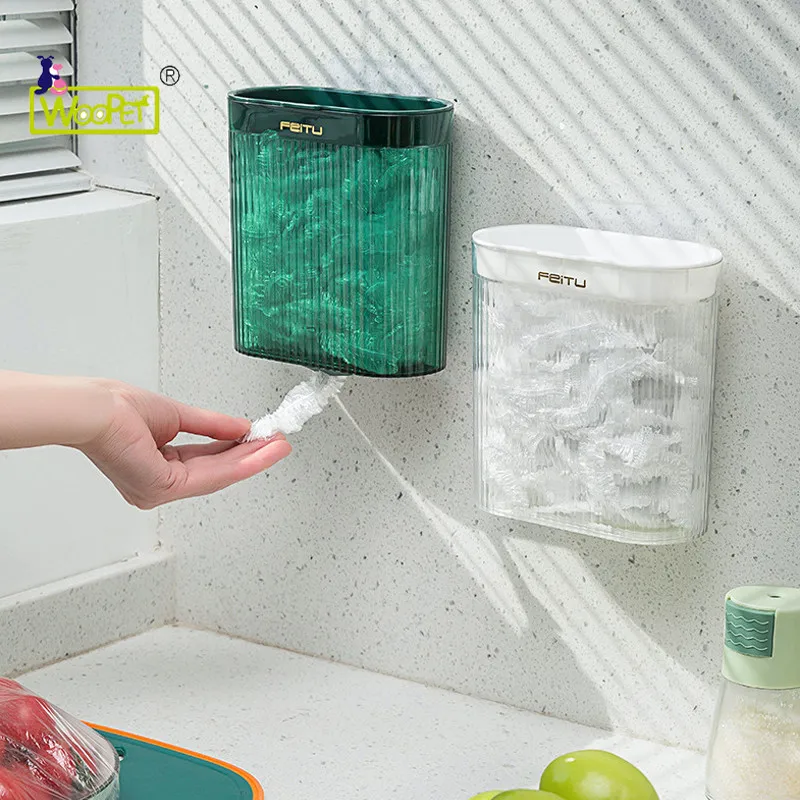 

New Disposable Food Cover Storage Box Wall Mounted Kitchen Fresh Keeping Cover Storage Holder Box Bathroom Organizers Container