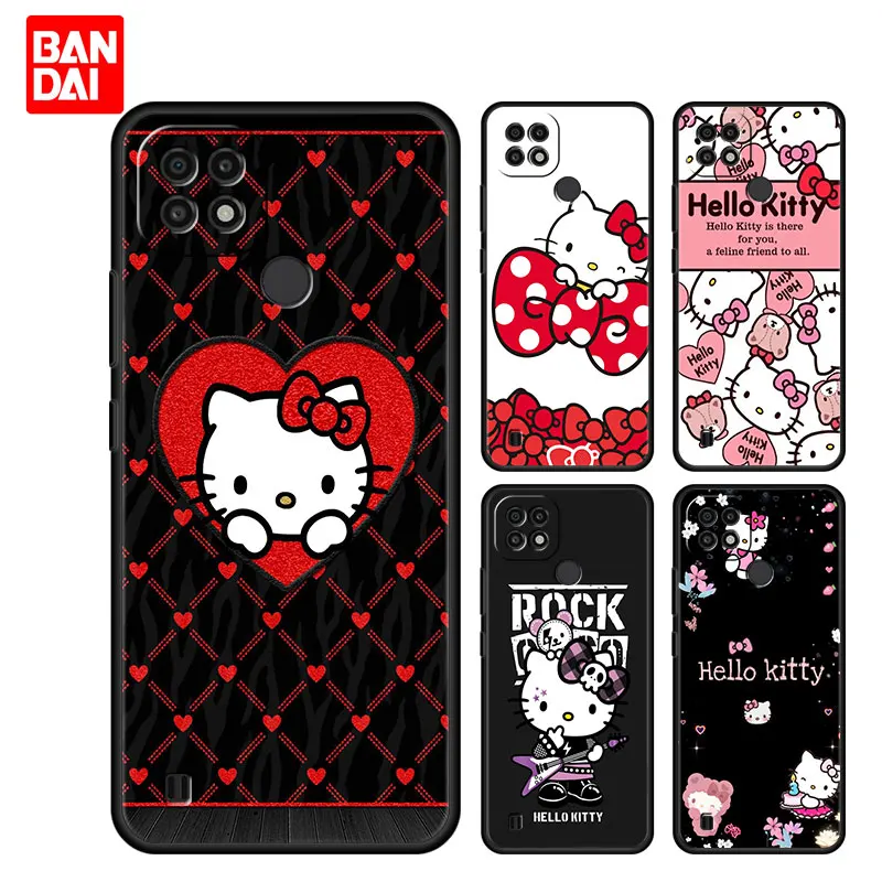 

Cover Case for Realme Ｃ21 C21Y C25 C25s C15 C11 C3 C20 5 6 7i 8i 8 8Pro Narzo30A Shell Bag Soft Cartoon Hello Kitty Cat Anime