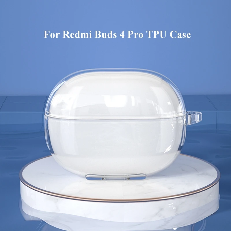 

Compatible for RedmiBuds 4 Pro Shockproof Wireless Earphone Sleeve Impact-resistant Housing Anti-dust Washable TPU Cover