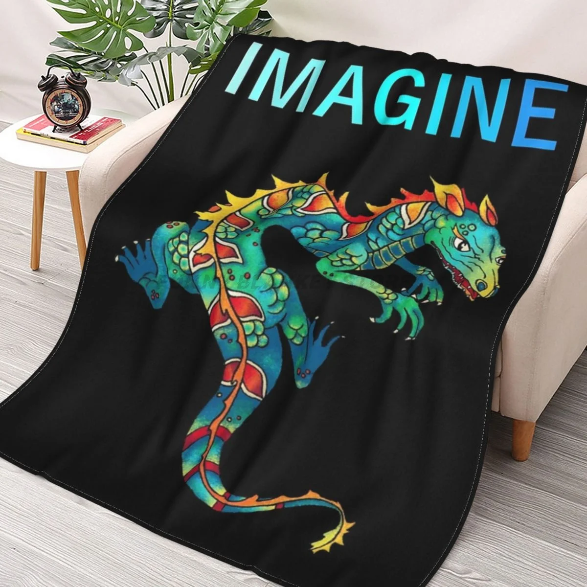 

Imagine Dragons Vintage Tattoo Throws Blankets Collage Flannel Ultra-Soft Warm picnic blanket bedspread on the bed