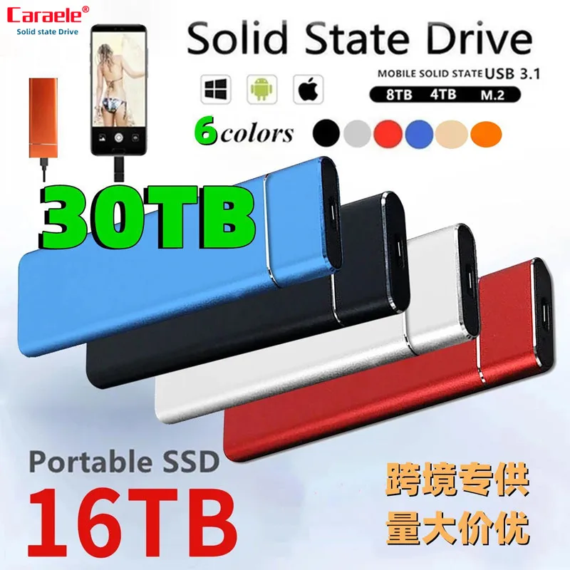 

SSD Mobile Solid State Drive 30TB 2TB Storage Device Hard Drive Computer Portable USB 3.0 Mobile Hard Drives Solid State Disk