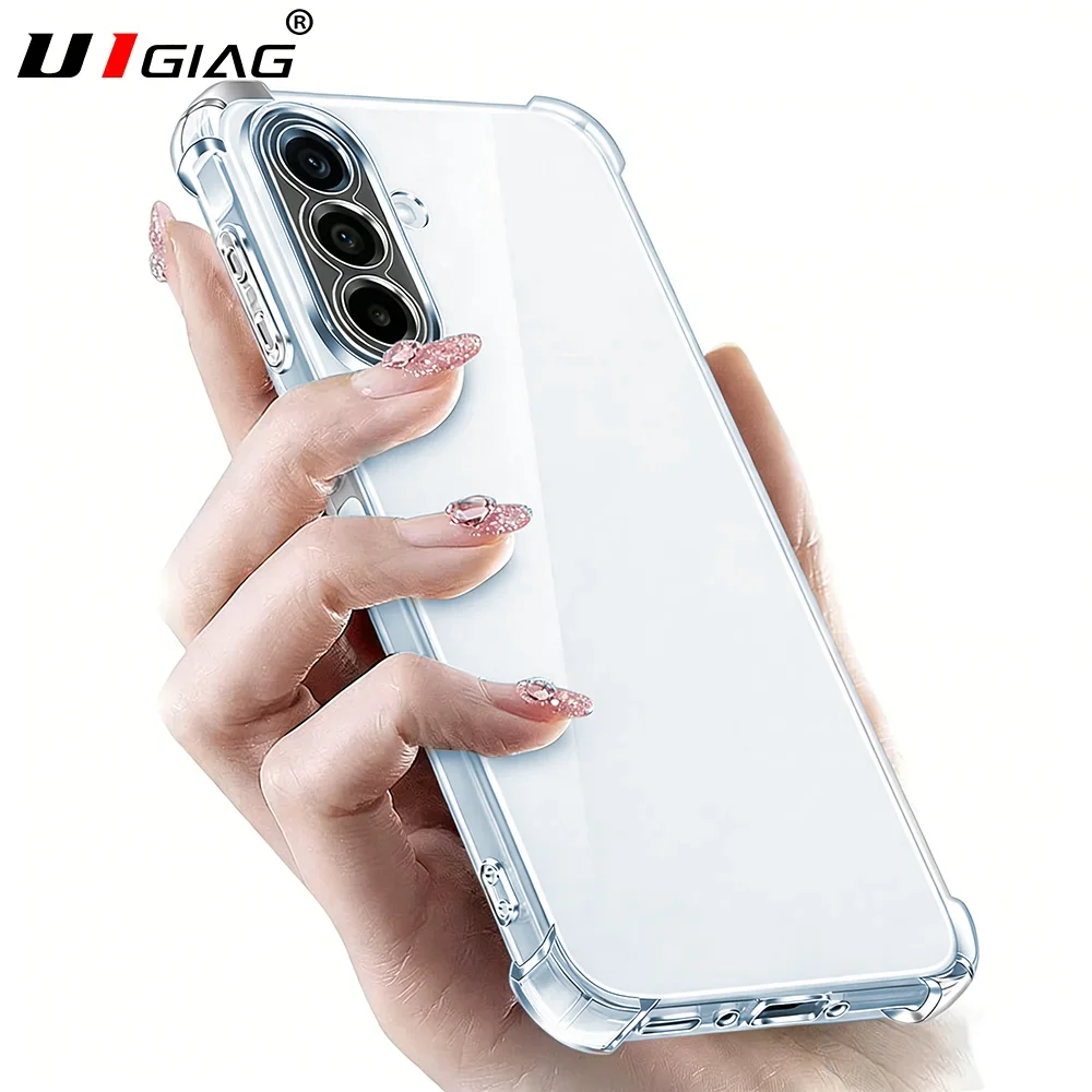 Фото Противоударный прозрачный мягкий чехол для Samsung Galaxy A57 A37 A17 A56 A36 A16 A55 A35 A15 A54 A14 4g 5g, прозрачный силиконовый чехол из ТПУ №1