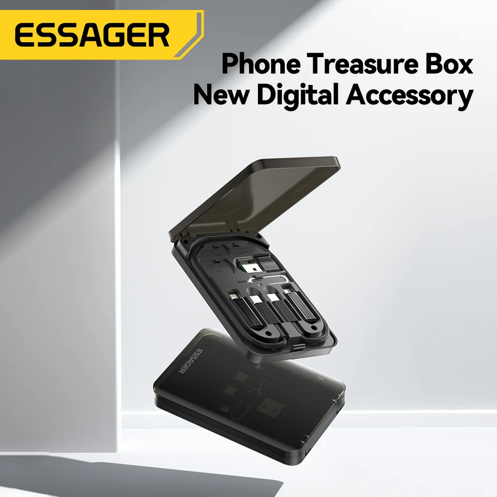 

Creative Stand Data Line 3a Data Cable Storage Box Fast Charging Portable Multifunctional Data Line Mobile Phone Accessories