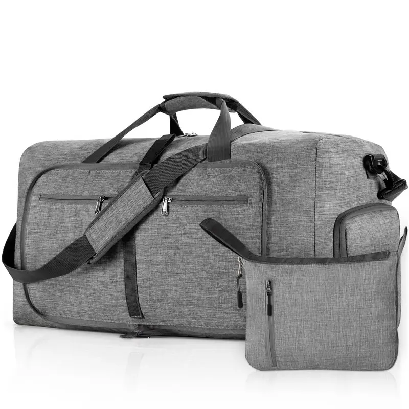

65L Travel Duffel Bag, 24" Extra Large Duffle Bag, Foldable Weekender Bag with Shoes Compartment, Water-proof & Tear Resistant O