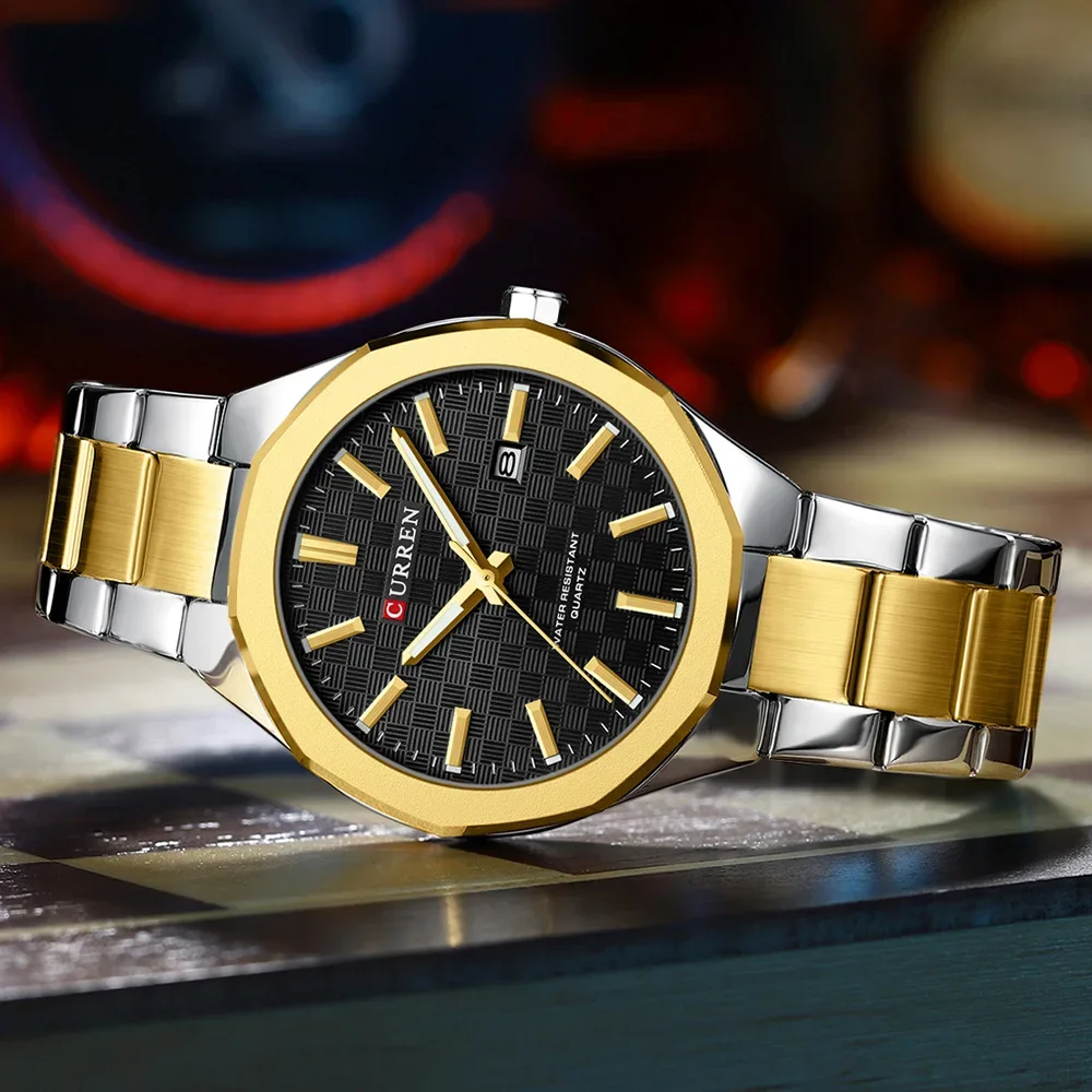 CURREN Бизнес Роскошные мужские кварцевые часы со светящимися стрелками Модные из