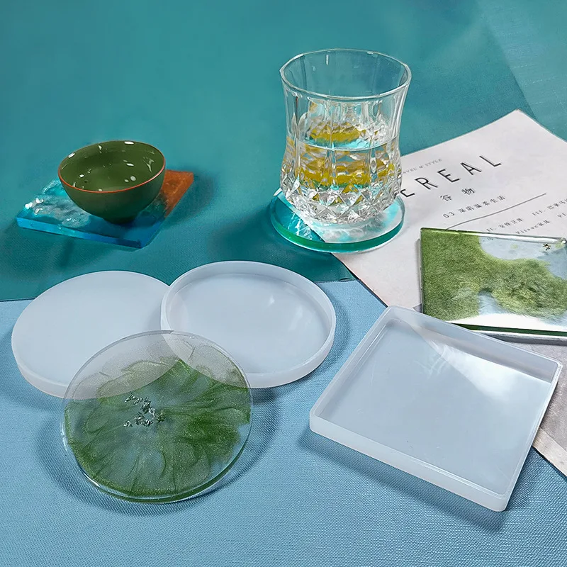 

DIY Crystal Epoxy Resin Mold round coaster box storage box silicone mold Baking Handmade Soap Making Tools Home Desktop Decor