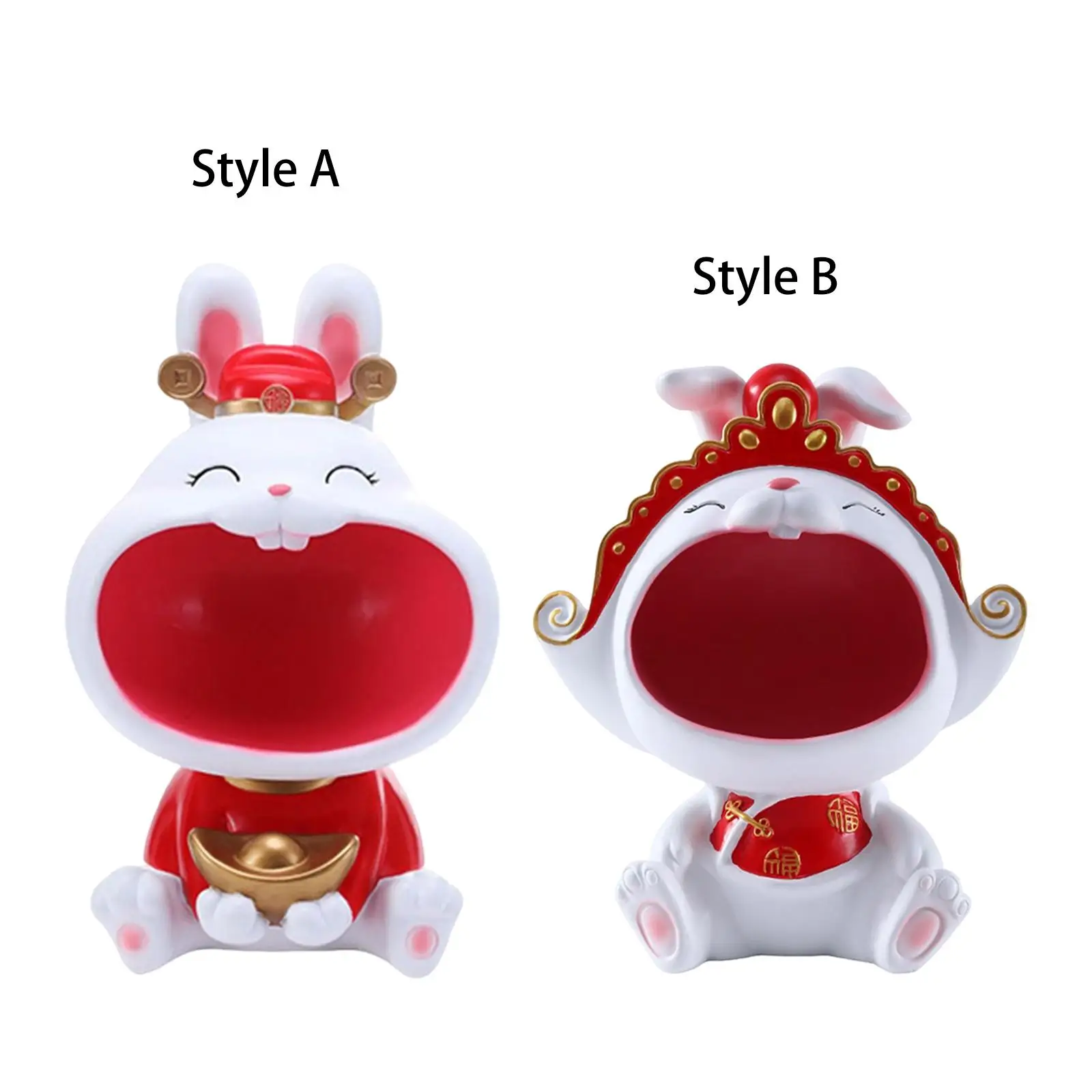 

Полимерная Статуэтка кролика, декоративные фигурки, органайзер, подставка, контейнер для хранения для дома, рабочего стола, закусок в гостиную