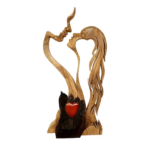 Деревянная статуя для двоих, поцелуи, любовь, Вечные деревянные украшения, День Святого Валентина, поцелуи, деревянная статуя, креативные домашние миниатюры ручной работы, Декор