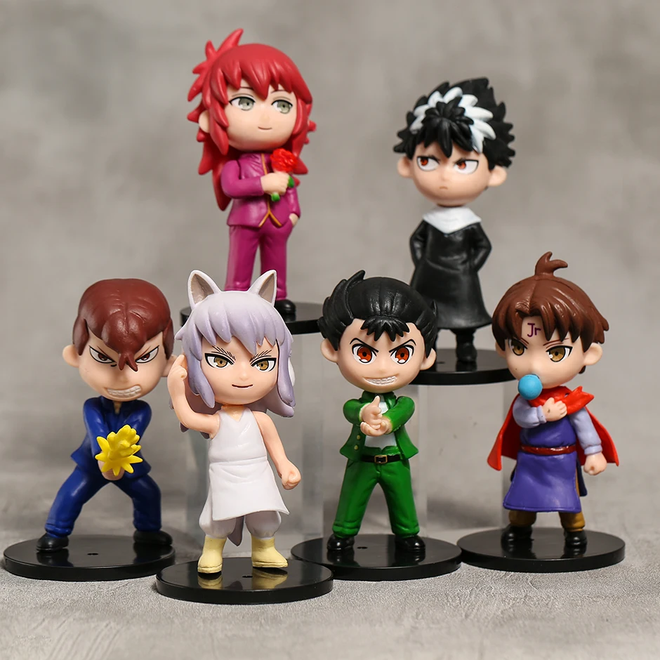 

YuYu Hakusho Urameshi Yuusuke Kurama Hiei Kuwabara Kazuma, 6 шт./компл., ПВХ фигурка, куклы, модель, игрушки, Рождественский подарок