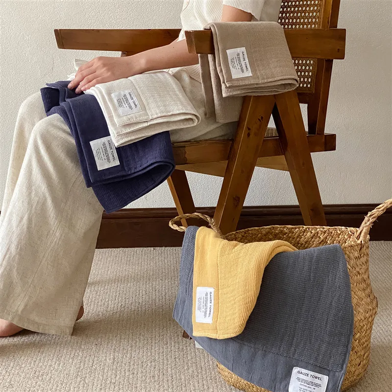 

Новое мятое Марлевое полотенце ins, простые полотенца для ванной комнаты в отеле, приятное для кожи банное полотенце для лица