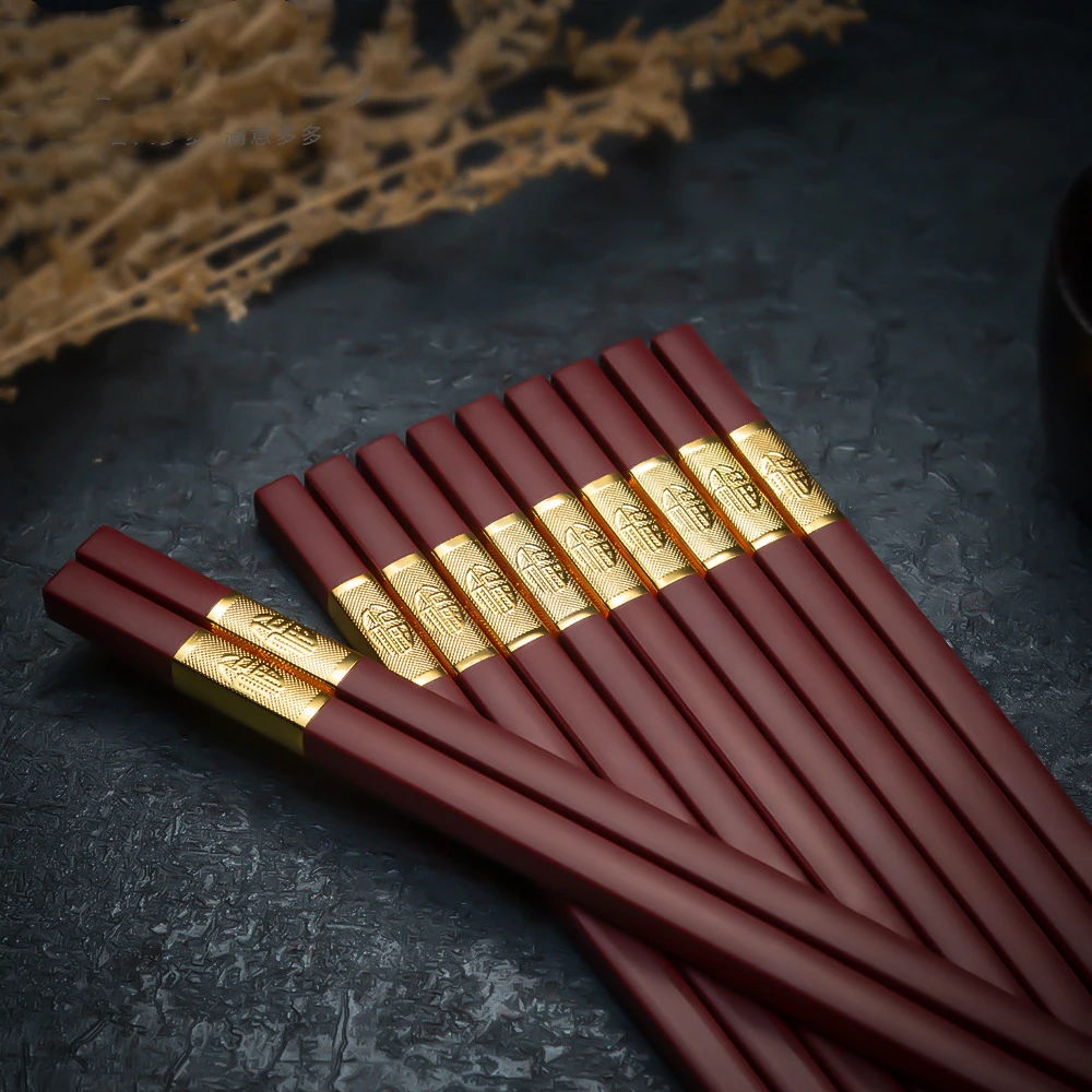 

5Pairs Chopsticks High Temperature Resistance Chopstick Tableware Portable Sushi Stick Lunch PET Alloy Dinnerware Palillos Chino