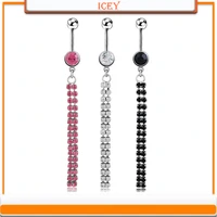 1pc double row tassel belly ring claw chain navel stud rhinestones belly navel jewelry crystal belly button ring navel piercing