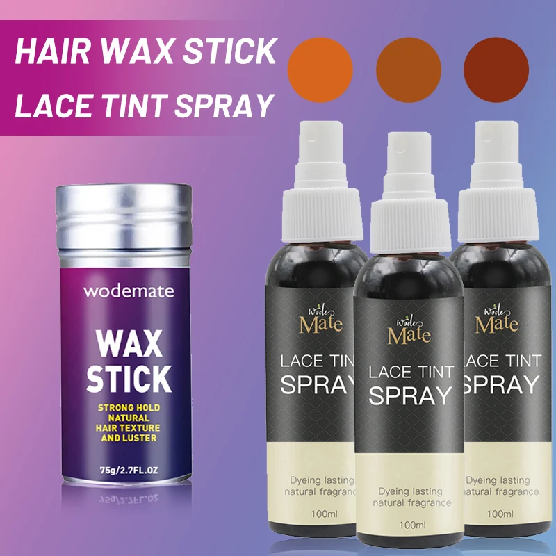 

Lace Wig Spray Water Resistant Lace Tint Mousse Foam Dries Quickly Hair Wax Stick Broken Hair Finishing Hair Cream Anti-Frizz