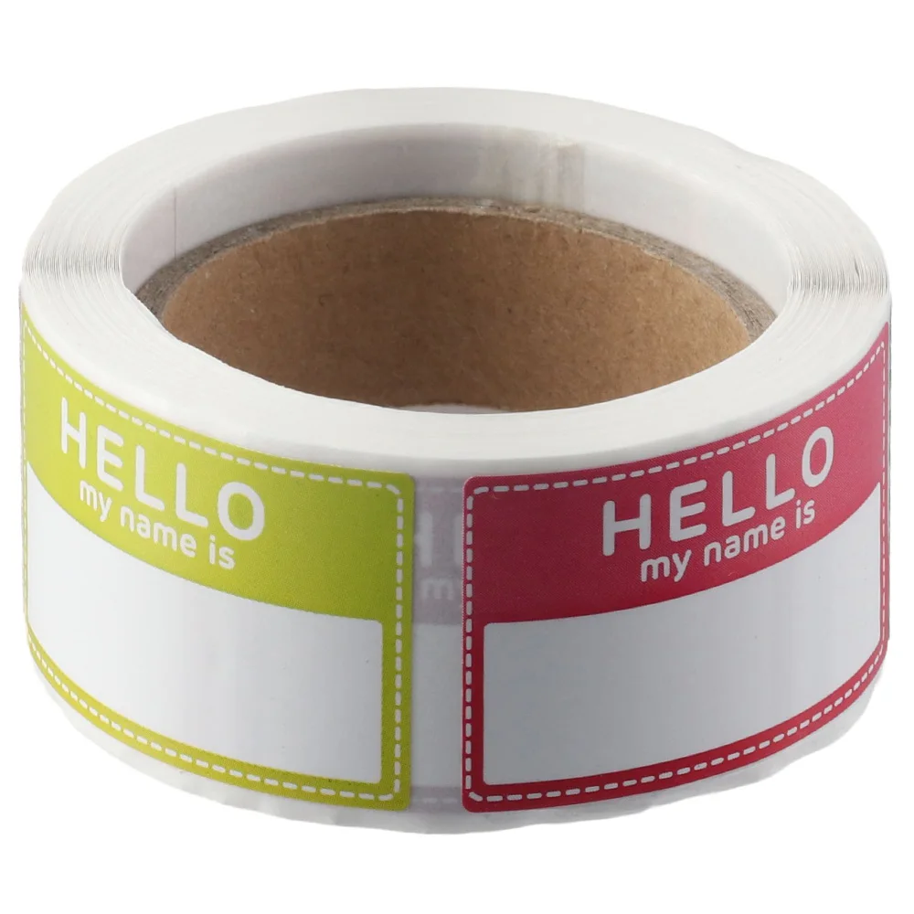 

Hello My Name is Name Tag Multi Purpose 200 Pcs Blank Name Stickers 8 Colors Self-Adhesive Name Labels Party
