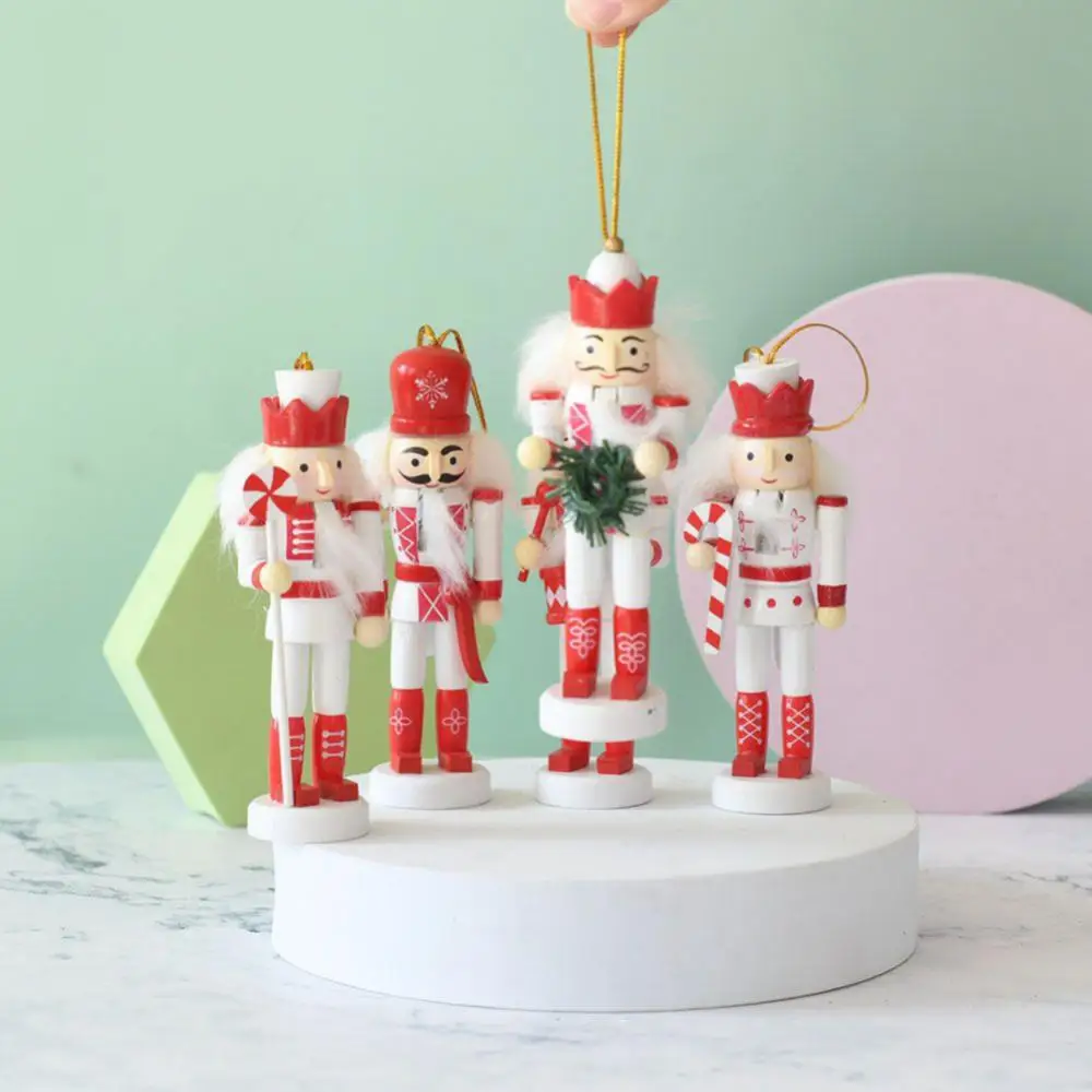 

Wooden Puppet Nutcracker Doll Soldier Miniature Figurines Vintage Handcraft Puppet New Year Christmas Ornaments Home Decoration