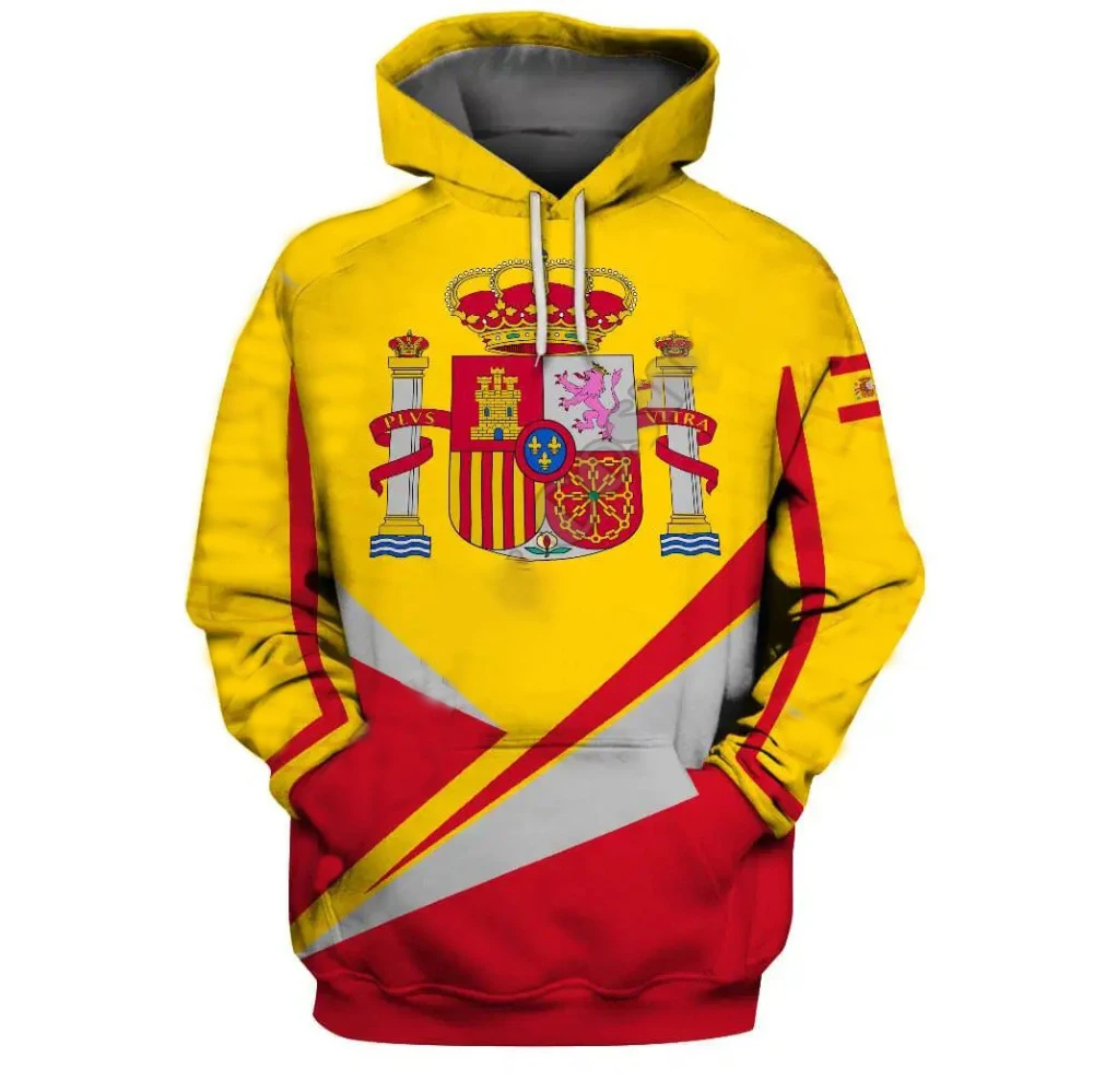 

Spain Flag Hoodies Men Fashion Tracksuit Women Sweatshirt Hoodie Kids Hip Hop Clothing Espana National Emblem Sweat Child Coat