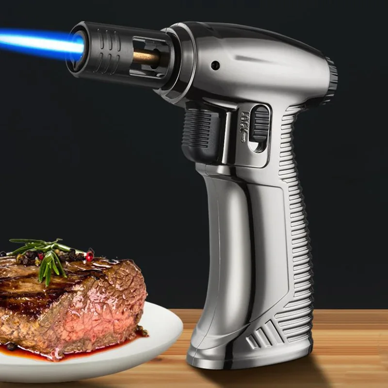 

Креативный фонарь для газовой струи, ветронепроницаемый сварочный пистолет, голубое пламя, Бутан, сигары для курения, разные кухонные прина...