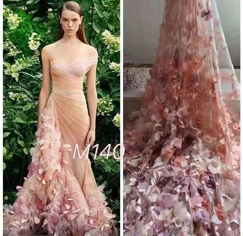 

Latest Popular Luxury High Quality Elegant Embroidered 3D Applique Tulle Lace Fabric for Important Party Dress KK221_K