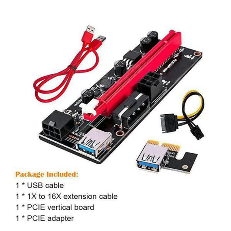 Блок питания 60 см 16 А Ver009s Pci-E Riser Card Pcie от 1 до 16X USB 3.0 кабель для передачи данных