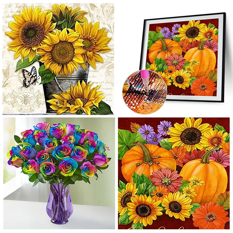 

5D алмазная живопись, наборы, полная круглая мозаика с цветами, настенное ремесло, картина, «сделай сам», вышивка крестиком стразы, домашний д...