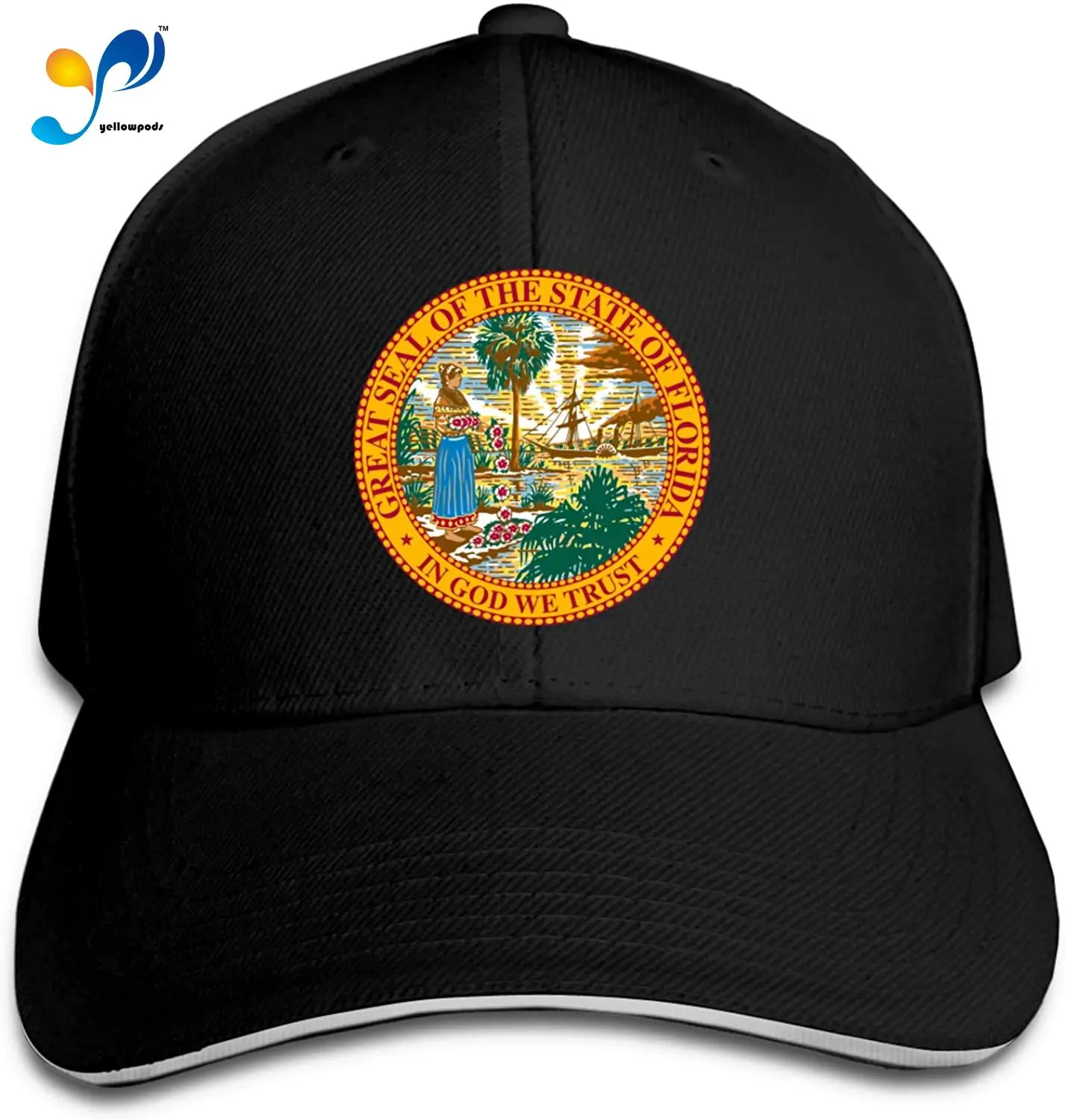 

Seal Of Florida Sandwich Cap Man Woman Baseball Hat Free Regulating