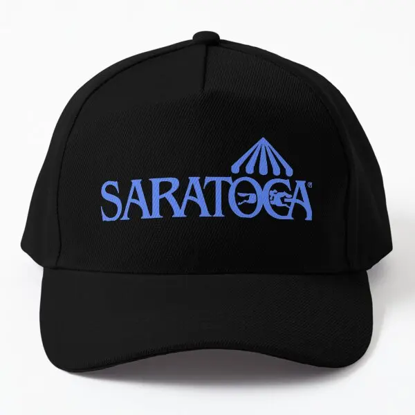 

Saratoga Springs Race Track Blue Baseball Cap Hat Boys Printed Solid Color Sport Outdoor Black Bonnet Fish Sun Spring Casual