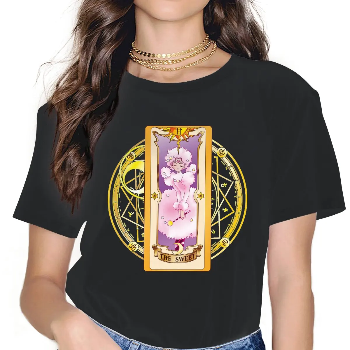 

The Sweet Feminine Shirts Card Captor Sakura Cartoon Oversized T-shirt Goth Vintage Female Top