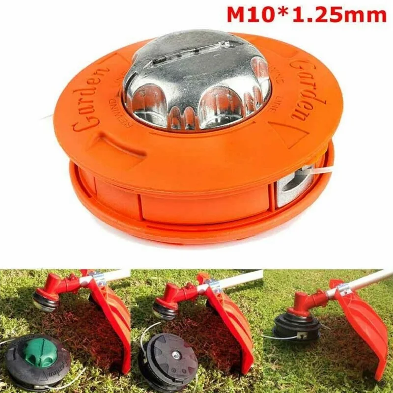 

M10 Aluminum Nylon Brush Mower Bump Spool Grass Trimmer 2 Lines Cutter Head Thread Line String Saw Grass Brush Mower