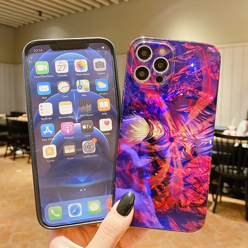 Anime Glossy Blu-Ray Jujutsu Kaisen Gojo Satoru Phone Case for Iphone 14 13 12 11 Pro Max XS 8Plus XR Cartoon Soft Silicon Cover