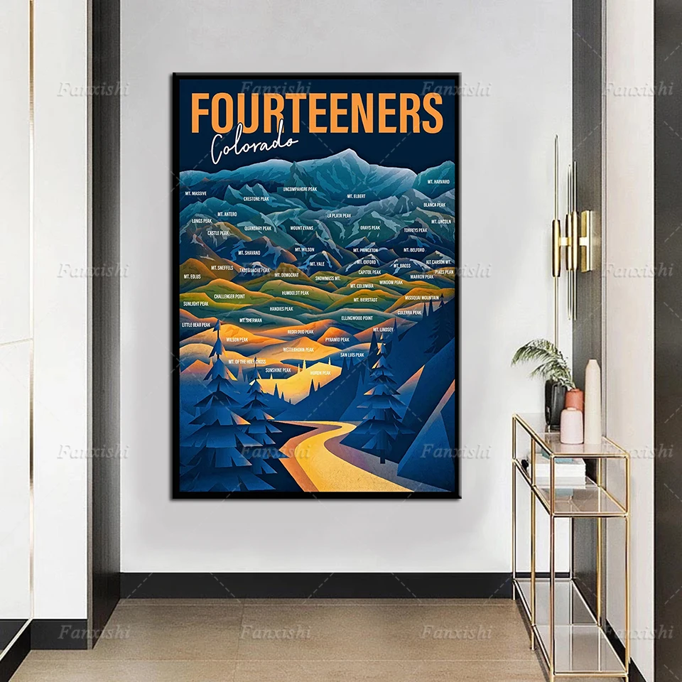 

Canvas Printed Wall Art Poster Fourteeners Colorado Landscape Painting Modern Home Decor Modular Pictures For Living Room Office