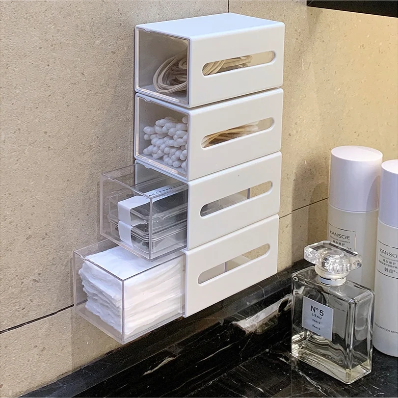 

Wall Mounted Storage Box Home Office Sundries Clips Hairpin Small Articles Drawer Sorting Organizer Bathroom Storage Rack Shelf