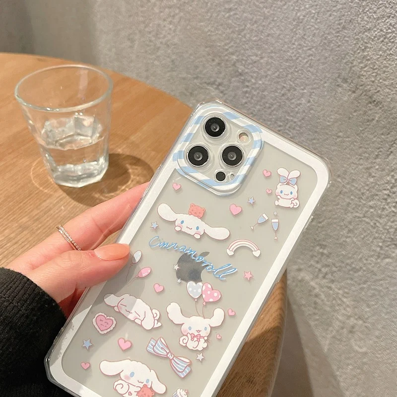 

Cute Cartoon Rabbit dog Kawaii Phone case For iPhone 11 12 Pro Max 12 Pro 7 8 Plus X XR XS Max Transparent Shockproof Soft Cover