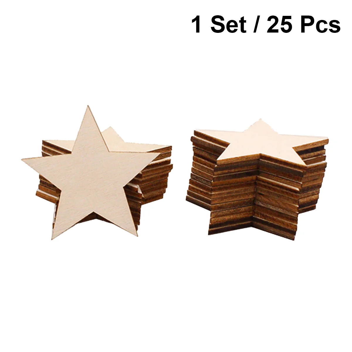 

25PCS Star Shapes Christmas Tree Ornament Star Shape Piece Star Ornaments Unfinished Disc