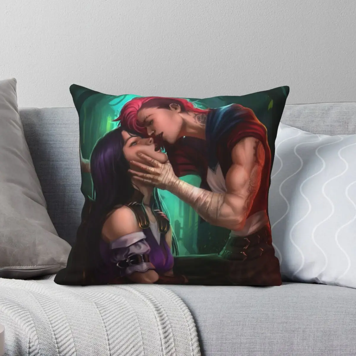 

Piltovers Finest Square Pillowcase Polyester Linen Velvet Pattern Zip Decor Car Cushion Case