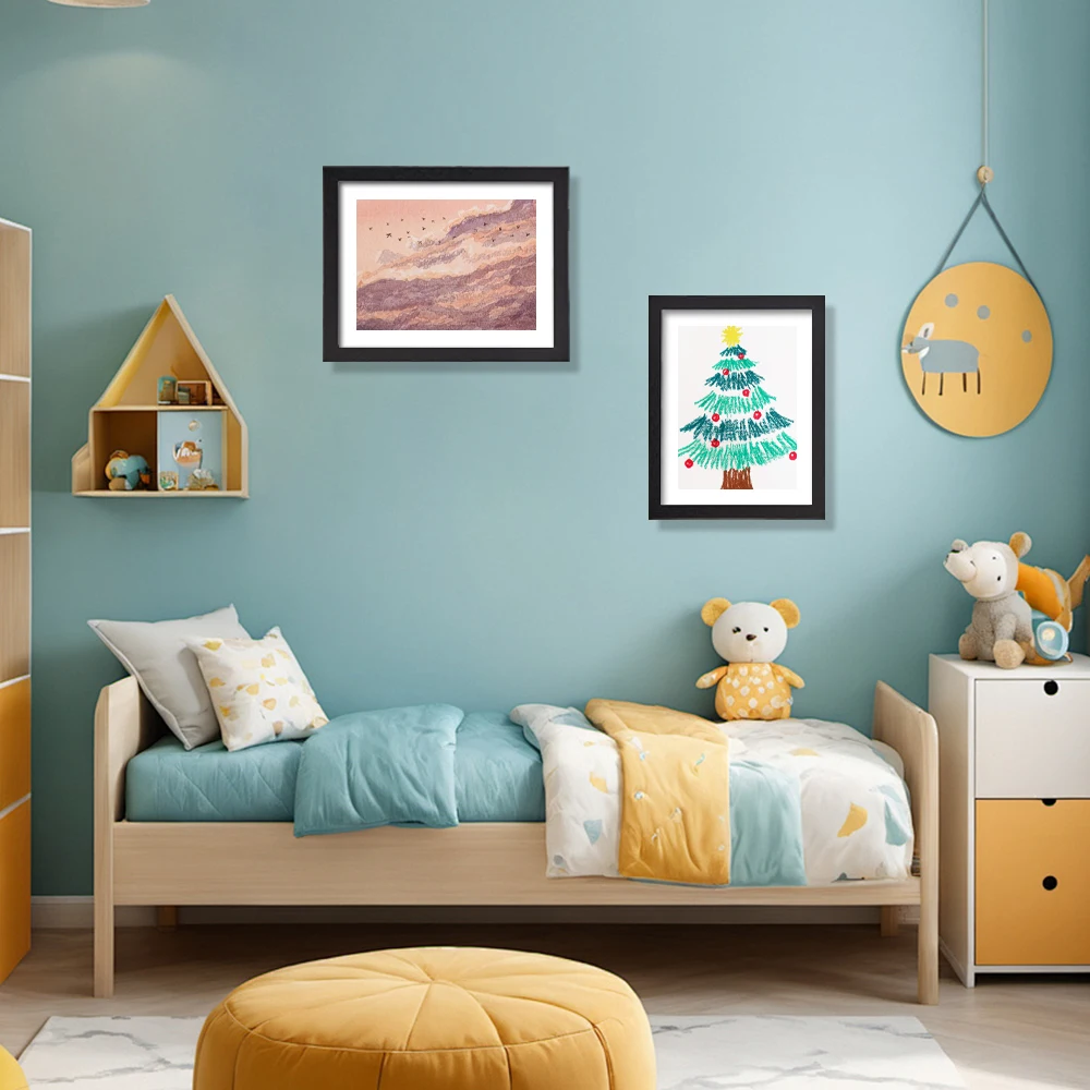 Детская художественная рама сменный дисплей черная коробка для хранения детский