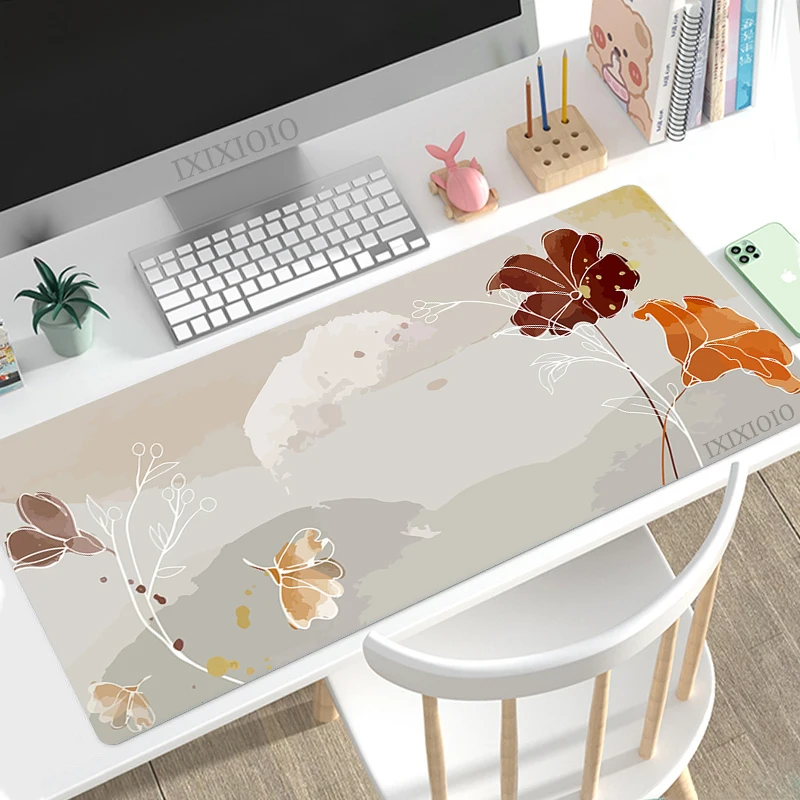 

Minimalist Art Abstract Flower Mouse Pad Gaming XL Custom HD Mousepad XXL Mouse Mat Carpet Natural Rubber Non-Slip PC Mice Pad