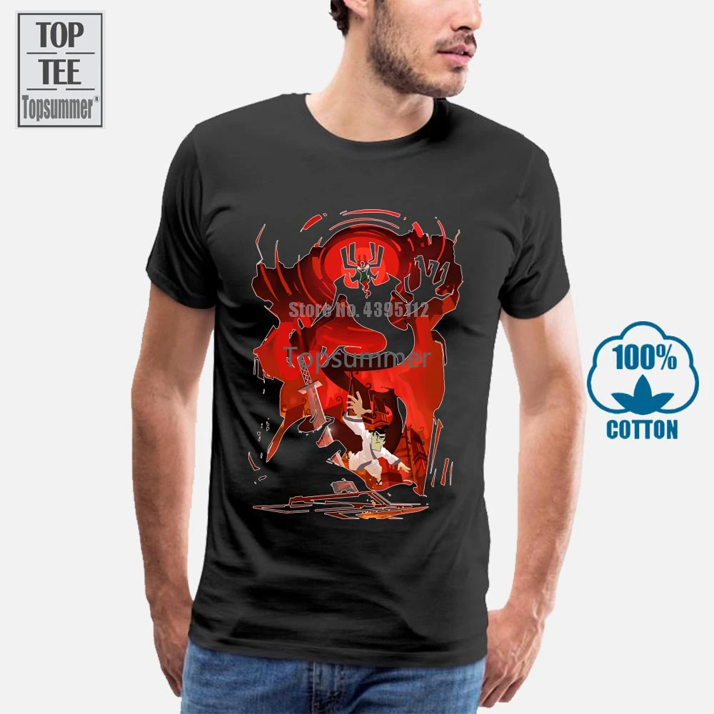 

Male Samurai Jack T Shirt New Camiseta Japan T Shirt Hot Sale New Arrival Round Neck Pure Cotton