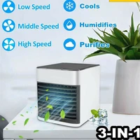 Mini Air Conditioner Portable Air Cooler Home 7 Colors LED USB Personal Space Cooler Fan Air Cooling Fan Rechargeable Fan Desk