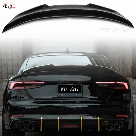 Автомобильный спойлер для Audi A5 S5 RS5 B9, 2-дверный Sportback/Coupe/трансформер, стиль PSM, кованое крыло багажника из настоящего углеродного волокна 2017-2023