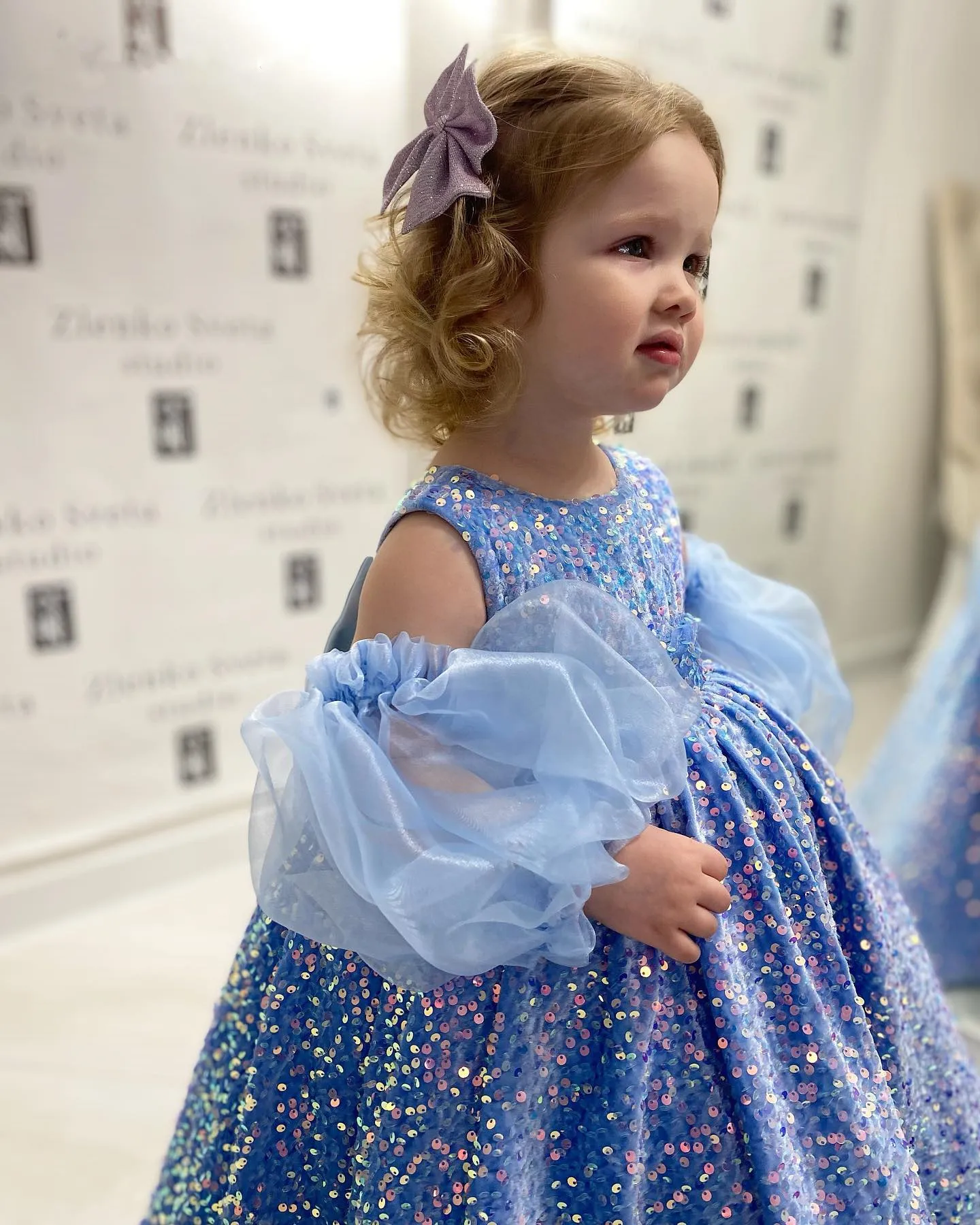 

Glitter Sequins Flower Girl Dress Puffy Sparkly Girls Birthday Dresses Christmas Girl Dress Kid's Gown