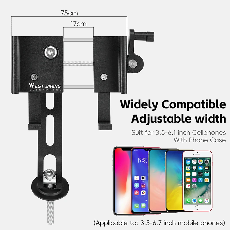 WEST BIKING велосипедный вынос держатель телефона алюминиевый мобильный кронштейн