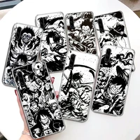 one piece black white anime coque phone case for p30 p40 lite p20 p10 p50 mate 20 30 40 10 pro luxury pattern customized soft co