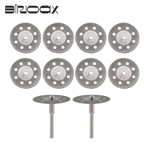 Binoax 10 шт. Алмазная металлическая пила, режущий диск 20/22/25/30 мм для гравера, электрической мини-дрели, режущий диск + 2 шт. 3 мм адаптер