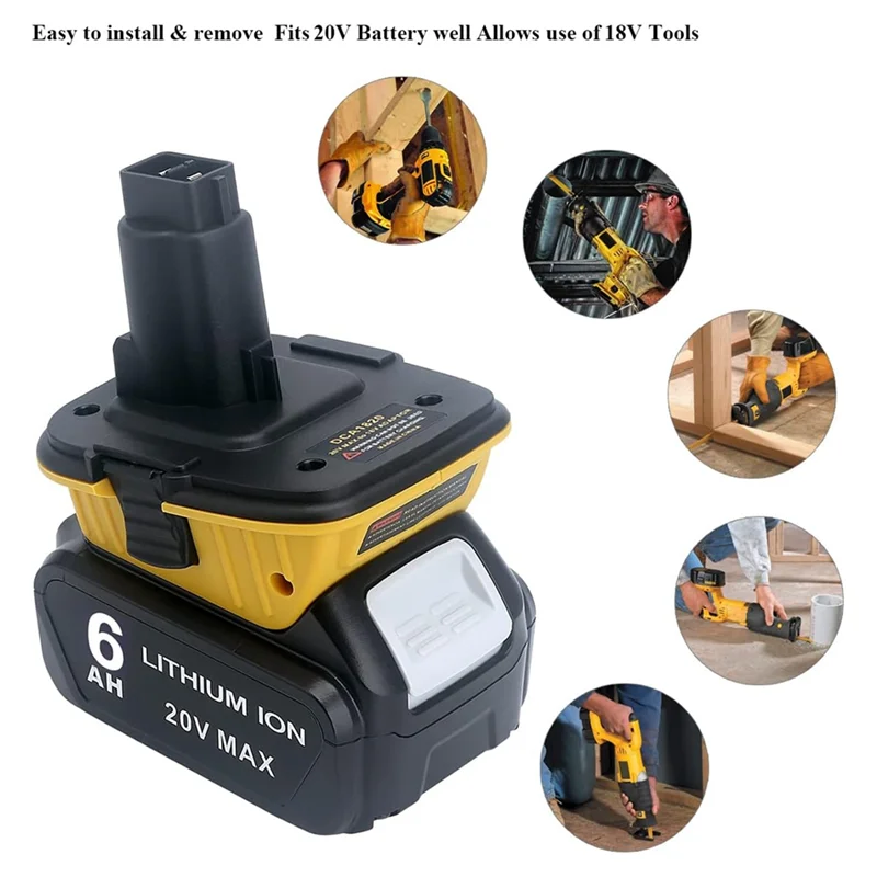 Замена адаптера батареи DCA1820 для литиевой Dewalt DCB206 DC9098 DC9096 литий-ионный и