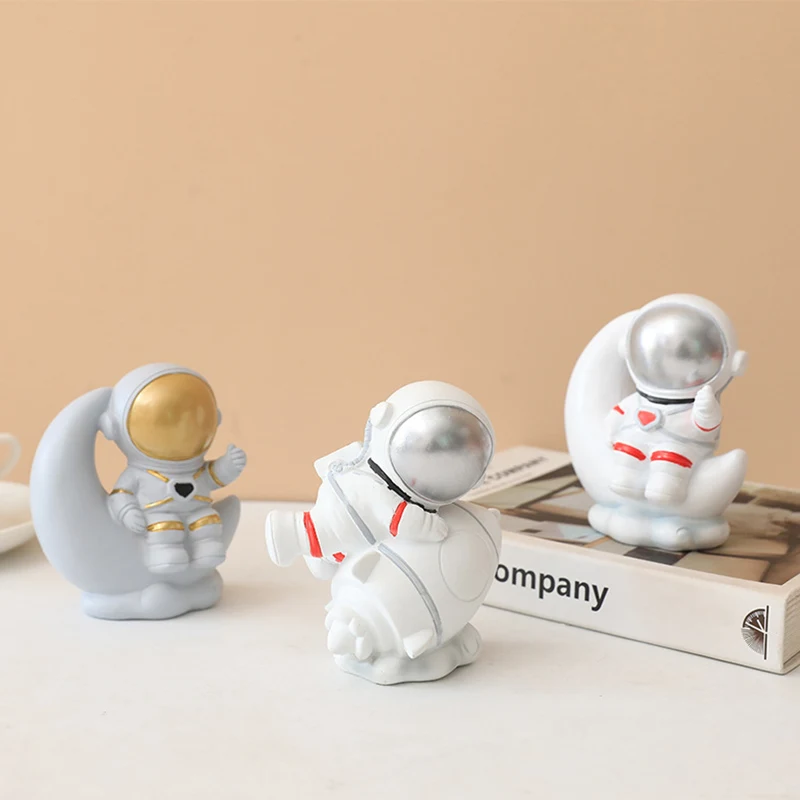 

Space Astronaut Figurines Ornament Home Desktop Decor Accessories Resin Craft Miniature Statue Rocket Astronauts For Kids Gift